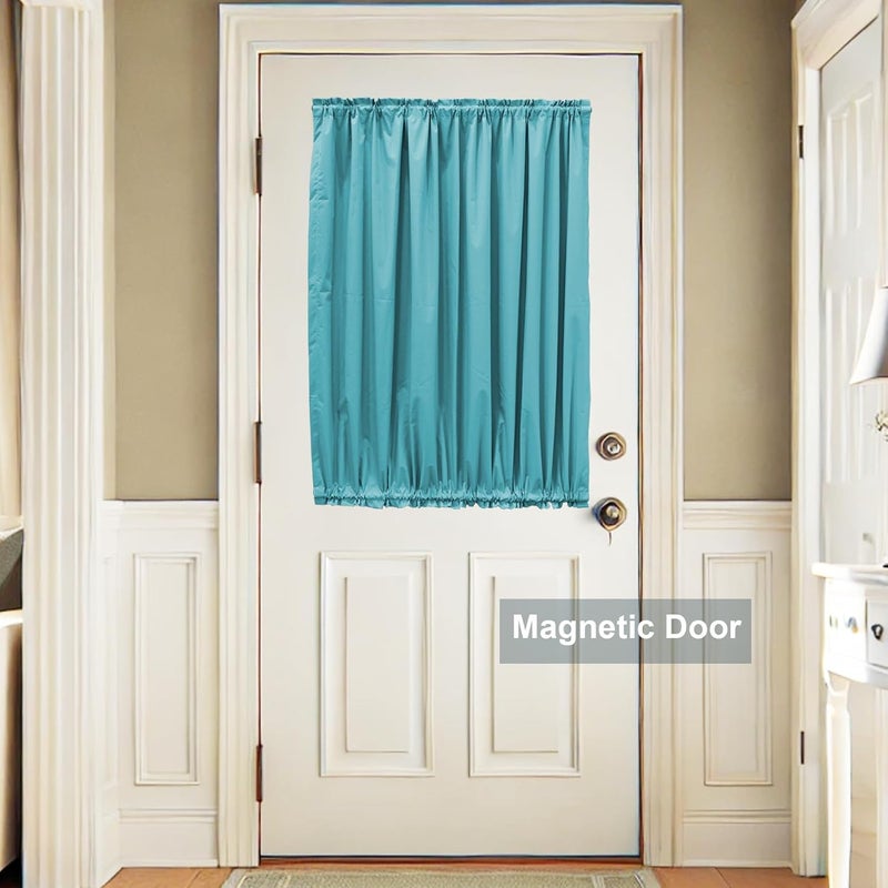 LEVOSHUA 16.6-42.9 Inches Adjustable Magnetic Curtain Rod for Metal Door, 2 Sizes in 1 Extend from 16.6-29.6 inches or 32-42.9 inches, Strong Magnet Holder for Cafe Sash Curtain, Black 1 Pack - Image 2